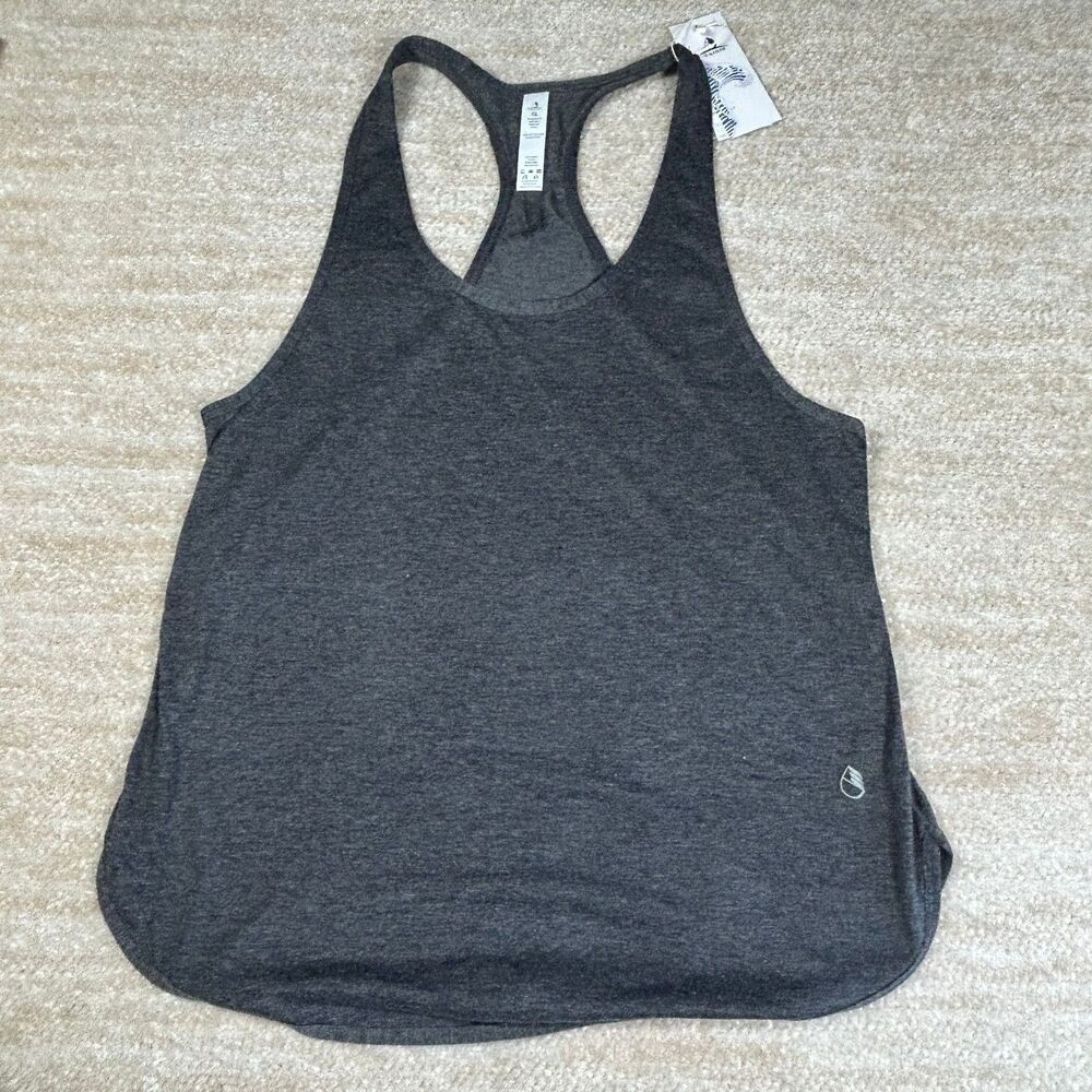 Icyzone Tank Top Womens XL Racerback Athletic Lightweight Gray Heather Workout